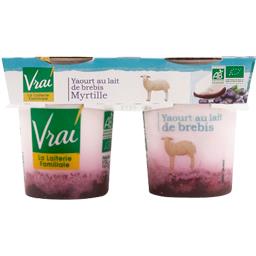 VRAI YAOURT LAIT DE BREBIS MYRTILLE BIO VRAI 2X125G