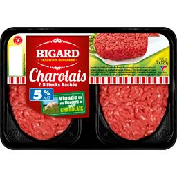 BIGARD STEAK HACHÉ FRAIS CHAROLAIS BIGARD PUR BOEUF 5%MG 2X125G