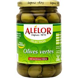 ALELOR OLIVES VERTES DENOYAUTEES NATURE BOCAL 330G 160 G. EGOUTTE