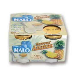 MALO YAOURT ANANAS LAIT ENTIER MALO 125G X4