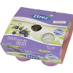 ETREZ Yaourt Sucré Myrtille Pot 125g x4