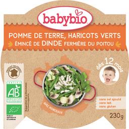 BABYBIO ASSIETTE HARICOTS VERTS DINDE DÈS 12MOIS BABYBIO 230G