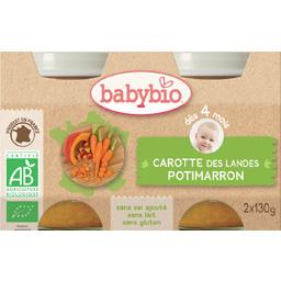 BABYBIO PETIT POT LÉGUMES POTIMARRON/CAROTTE BABYBIO X2X130G