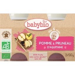 BABYBIO PETIT POT POMME-PRUNEAU DÈS 4 MOIS BABYBIO 2X130G