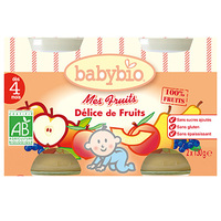 BABYBIO PETIT POT DÉLICE DE FRUIT DÈS 4 MOIS BABYBIO 2X130G