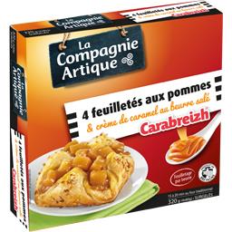 COMPAGNIE ARTIQUE FEUILLETES AUX POMMES CREME DE CARAMEL BEURRE SALE CARABREIZH X4 320G