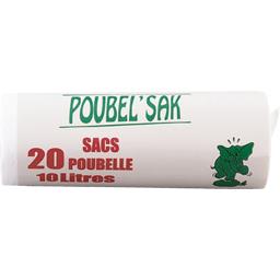 POUBEL'SAK SAC POUBELLE 10LITRES BLANC X10
