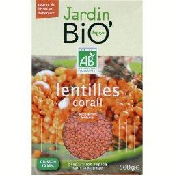 LE JARDIN BIOLOGIQUE LENTILLES CORAIL BIO LE JARDIN BIOLOGIQUE 500G