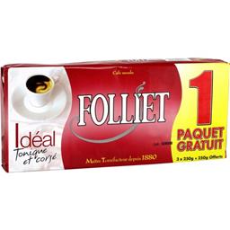FOLLIET CAFE MOULU IDEAL MELANGE 4P PAQUET 1000G