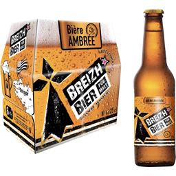 BREIZH BIER Biere Ambre Bouteille Verre 250ml x6
