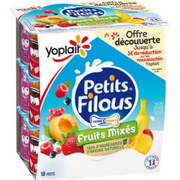 YOPLAIT FROMAGE FRAIS PETITS FILOUS FRUITS PANACHE 18X50G OFFRE DECOUVERTE