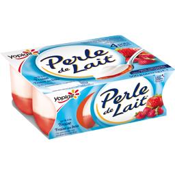 YOPLAIT SPECIALITE LAITIERE PERLE DE LAIT SUR LIT DE FRAISE YOPLAIT 125GX4