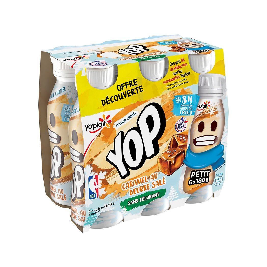 YOPLAIT YAOURT A BOIRE YOP AROMATISE PARFUM MULTIFRUITS 180GX6 OFFRE DECOUVERT