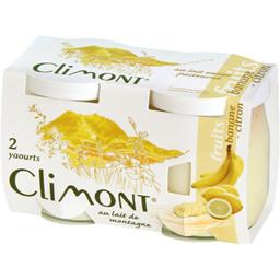 CLIMONT YAOURT NORMAL FRUIT VERRE 2X 125G BAN CIT