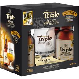 TRIPLE SECRET DES MOINES COFFRET TRIPLE SECRET DES MOINES 4X33 CL + 1 VERRE 8°