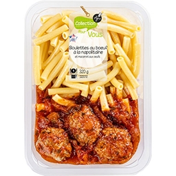 AGIS BOULETTES AU BOEUF À LA NAPOLITAINE ET MACARONI AU