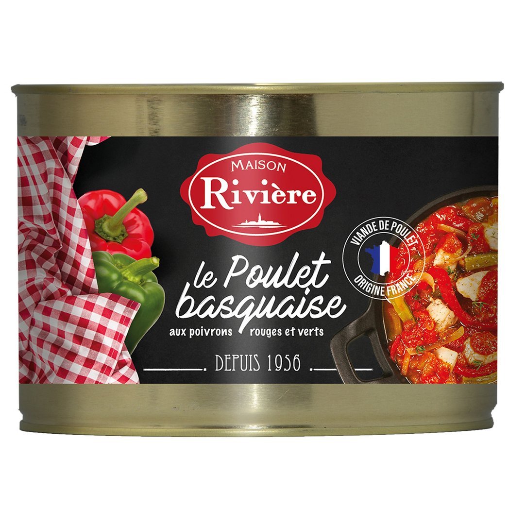 MAISON RIVIERE POULET BASQUAISE AUX POIVRONS ROUGES ET VERTS 400G