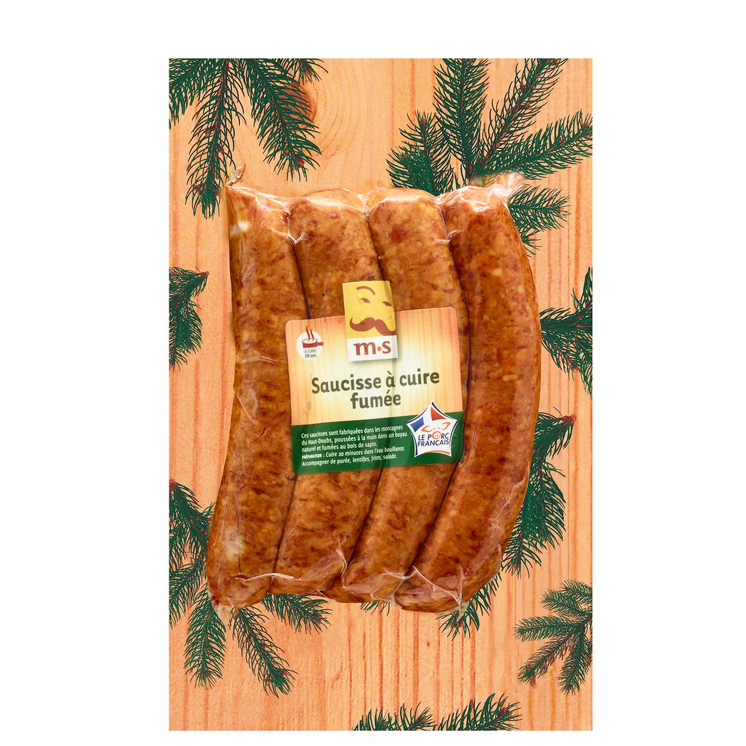 MORTEAU-SAUCIS 4 SAUCISSE FUME PC 400G