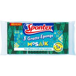 SPONTEX GRATTE EPONGE MOSAIK X3 SPONTEX