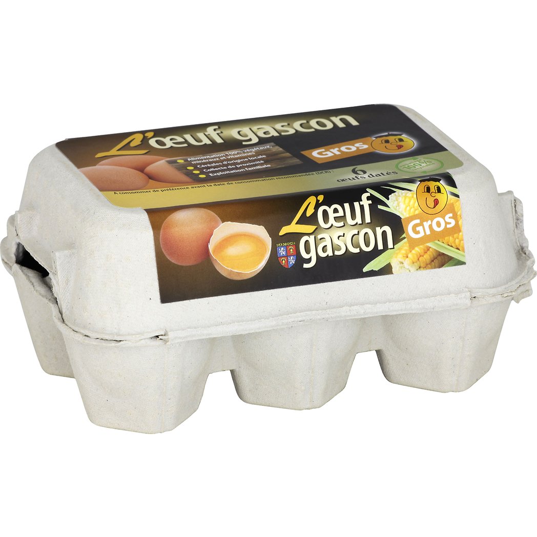 L'OEUF GASCON GROS OEUFS EXTRA FRAIS L'OEUF GASCON X6