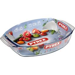 PYREX PLAT OVAL 40X28 + POIGNEES OPTIMUM PYREX