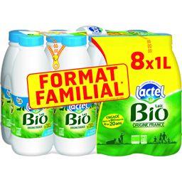 LACTEL LACTEL BIO 1/2 ECRÉMÉ UHT BOUTEILLE 8X1L FORMAT FAMILIAL
