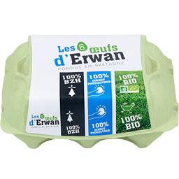 LES-OEUFS-D'ERWAN Plein Non fermier Boite 6's