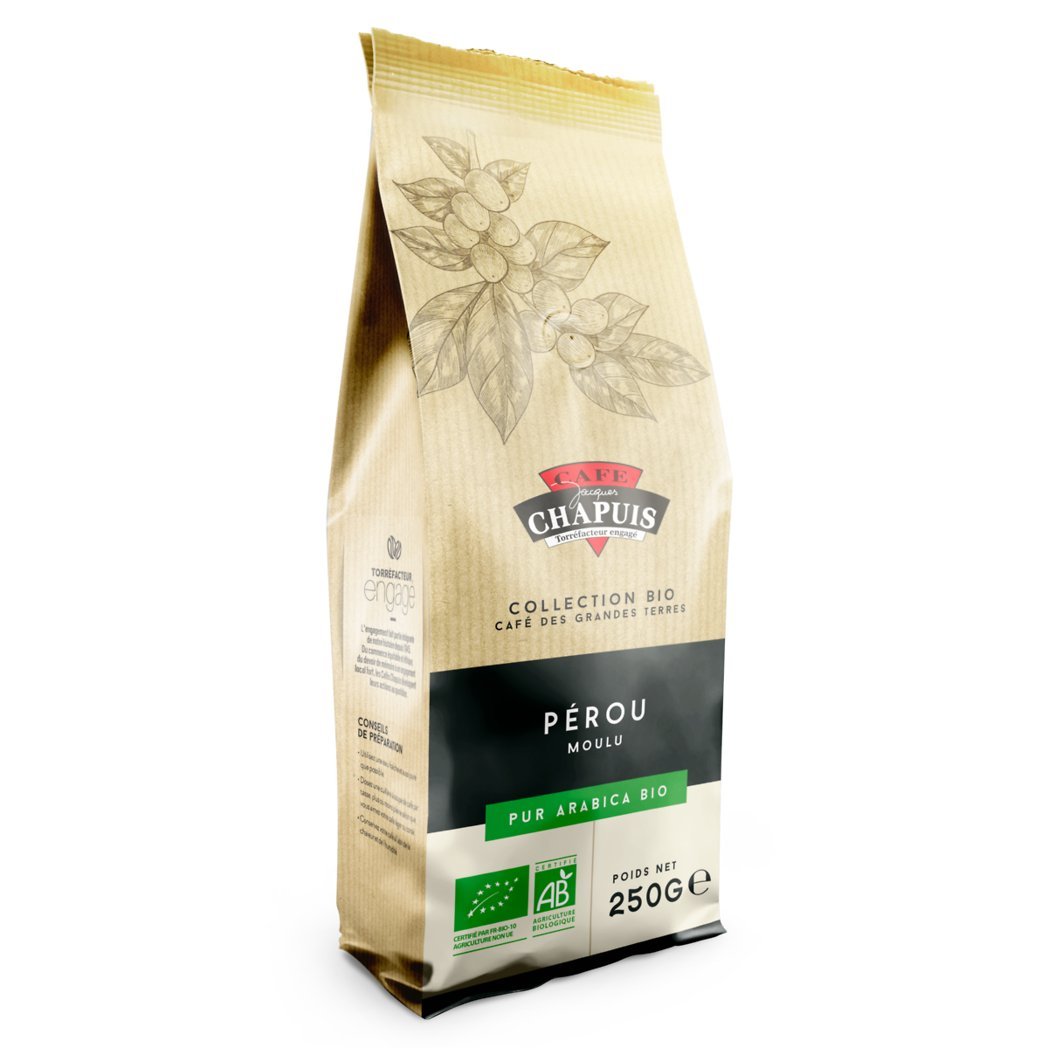 CHAPUIS Café Moulu Arabica Perou BIO Sachet 250g