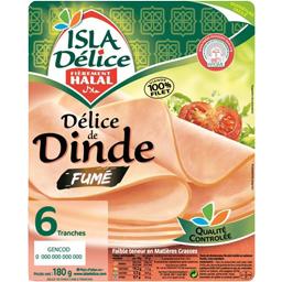 ISLA DELICE DÉLICE DE DINDE FUMÉE ISLA DÉLICE 6 TRANCHES 180G