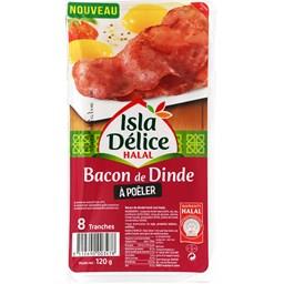 ISLA DELICE BACON DE DINDE A POELER ISLA DELICE 8 TRANCHES 120G