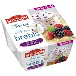 SOIGNON YAOURT BRASSE AU LAIT DE BREBIS MURES/FRAMBOISES SOIGNON 4X110G