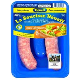 HENAFF Saucisse Porc Oignons Piece Boite 2's 250g