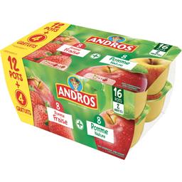ANDROS DESSERT POMME NATURE + PMME FRAISE ANDROS X12 +4GRATUITS