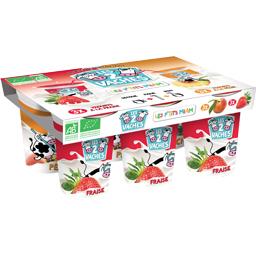 LES 2 VACHES DES FERMIERS DU BIO Y YAOURT A BOIRE PECHE FRAISE 100X6