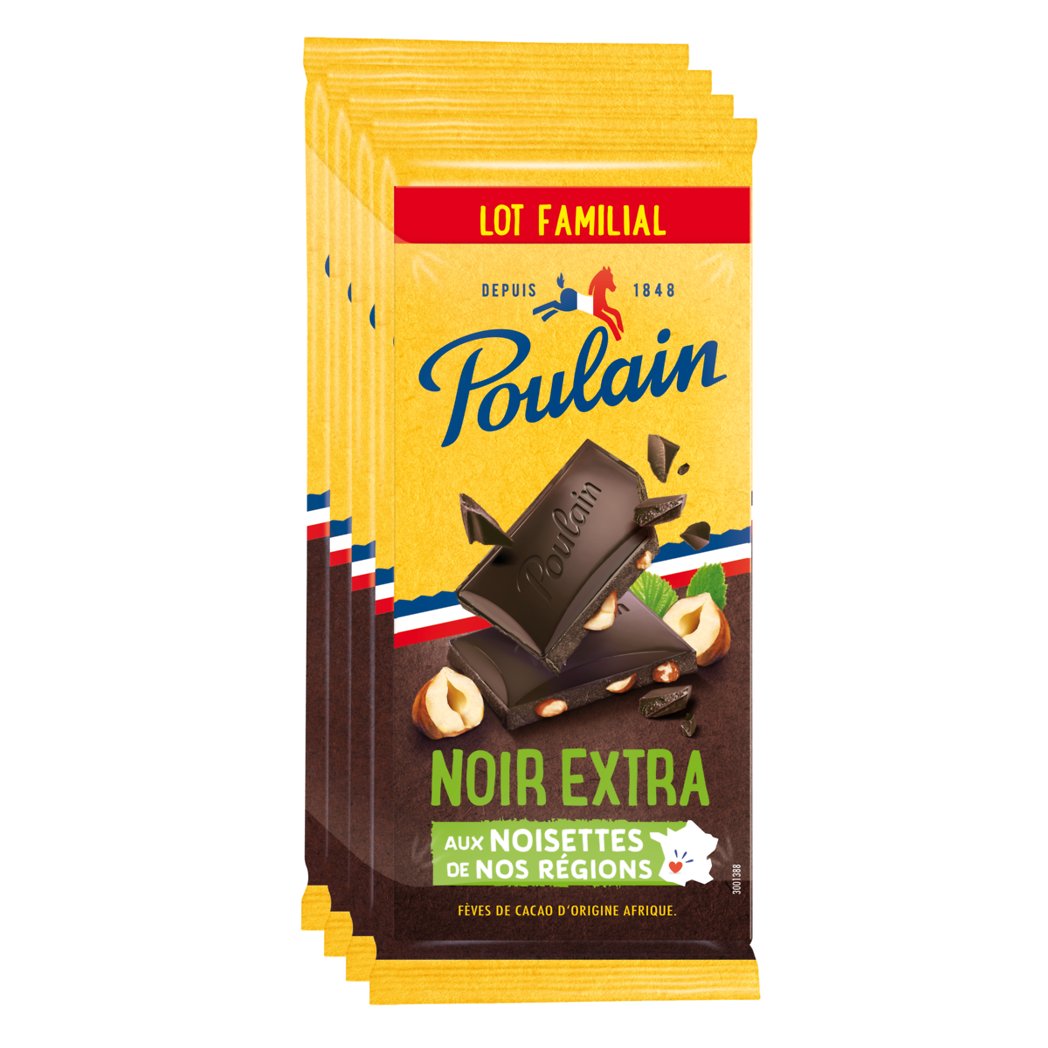 POULAIN CHOCOLAT POULAIN NOIR EXTRA NOISETTE 4X100G