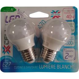 XXCELL AMP LED SPHER E27 CLASSIQ 5W BLI 2 CHD BLC