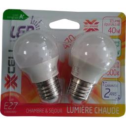 XXCELL AMP LED SPHER E27 CLASSIQ 5W BLI X2 CHD BLC