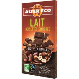 ALTER ECO CHOCOLAT LAIT NOISETTES BIO ALTER ECO 100G