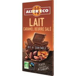 ALTER ECO CHOCOLAT LAIT CARAMEL BEURRE SALÉ BIO 100G