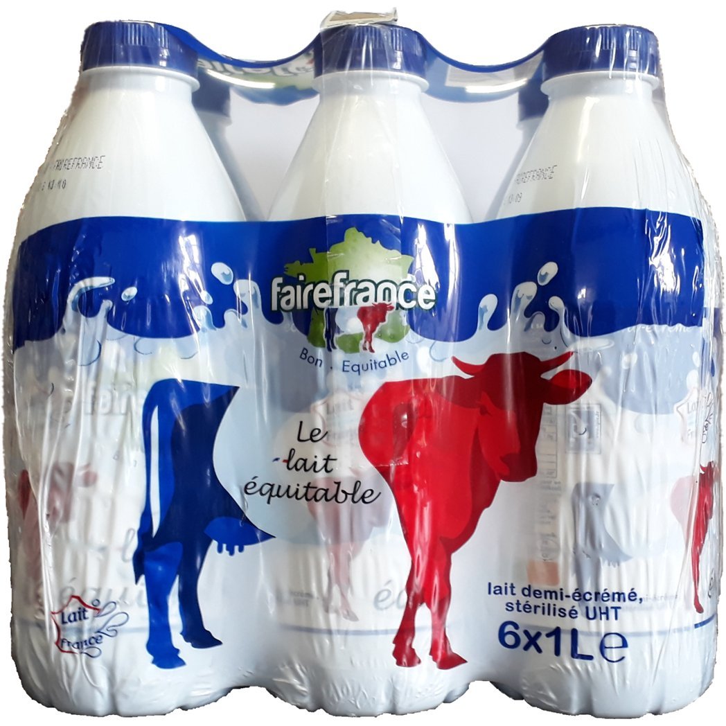 FAIRE FRANCE LAIT 1/2 ECREME FAIREFRANCE BOUTEILLE 1L X6