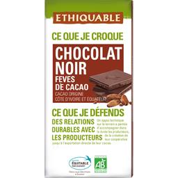 ETHIQUABLE CHOCOLAT NOIR ÉCLATS DE CACAO ETHIQUABLE 100G