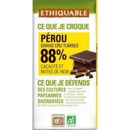 ETHIQUABLE CHOCOLAT NOIR 88% PÉROU BIO ETHIQUABLE 100G