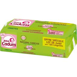 BEBE CADUM LINGETTES NATURAL CARESSE BÉBÉ CADUM 2X60