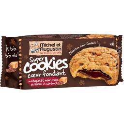 MICHEL ET AUGUSTIN SUPER COOKIES COEUR FONDANT NOIX PÉCAN CARAM.CHOC NOIR 180G M.AUGUSTIN