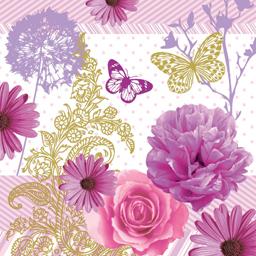 PAPSTAR 20 SERVIETTES, 3 PLIS PLIAGE 1/4 33 CM X 33 CM "CHARLENE"