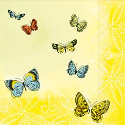 PAPSTAR 20 SERVIETTES 3 PLIS PLIAGE 1/4 33 CM X 33 CM PAPILLONS