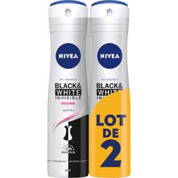 NIVEA DEODORANT FEMME.BLACK&WHITE ORIGINAL NIVEA ATOMISEUR 2X200ML
