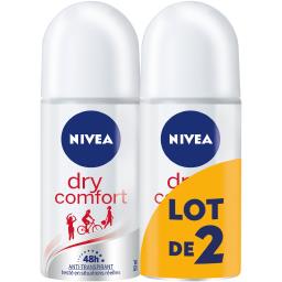 NIVEA DEODORANT FEMME DRY CONFORT NIVEA BILLE 2X50ML