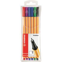 STABILO POCHETTE X6 STYLOS FEUTRES POINT 88 COLORIS ASSORTIS