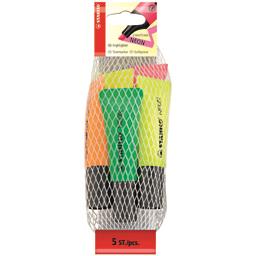 STABILO FILET X5 SURLIGNEURS NEON ASSORTIS CORPS SEMI SOUPLE FAÇON TUBE DE G